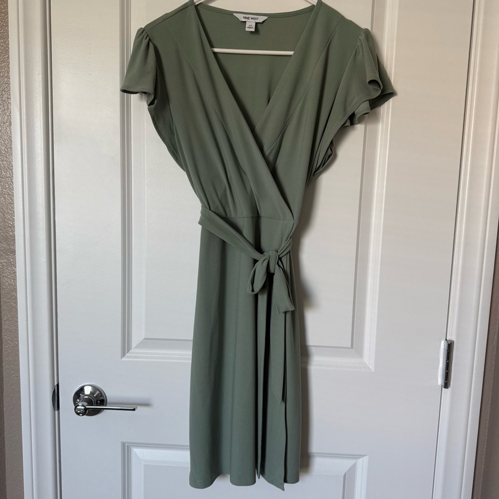 NINE WEST Sage Wrap Dress with Tie Waist
